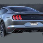 2018 Ford Mustang V8 GT - Sketch - Silver Exterior - Rear Quarter - Static