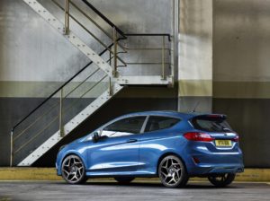 2017 Ford Fiest ST - Blue Exterior - Rear Side Quarter - Factory