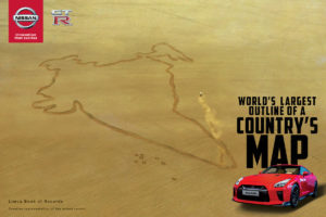 2017 Nissan GT-R - Republic Day India - World's Largest Outline