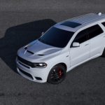 2018 Dodge Durango SRT - White Exterior - Front Side Quarter - Overhead