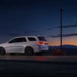 2018 Dodge Durango SRT - White Exterior - Rear Side Quarter - Sunset