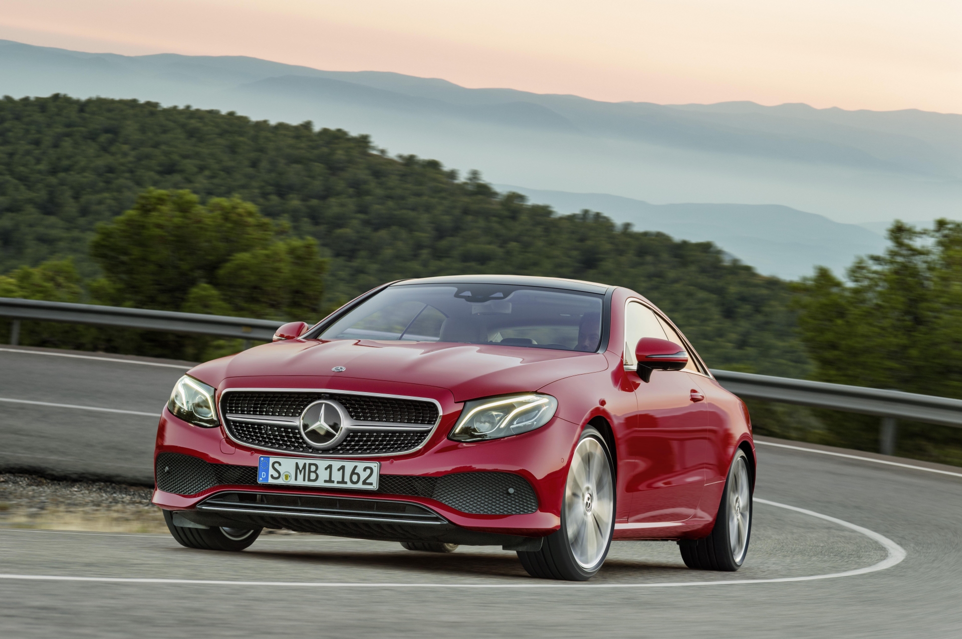 2017 Mercedes-Benz E-Class Coupe - Red Exterior - Front Right Side Quarter - Dynamic