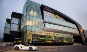 Largest Lamborghini Showroom Opens In Dubai - Exterior View - Day