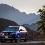 Nissan Middle East launches the refreshed 2018 Nissan Pathfinder - Blue Exterior - Front Side Exterior - Zoomed Out