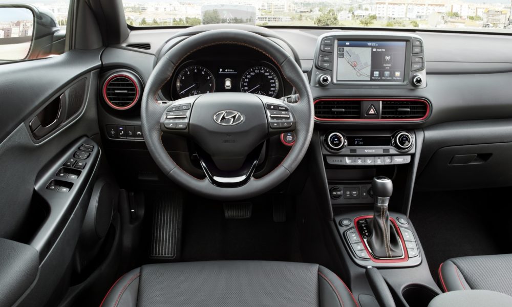 2018 Hyundai Kona - Interior With Red Accents - Driver Seat View