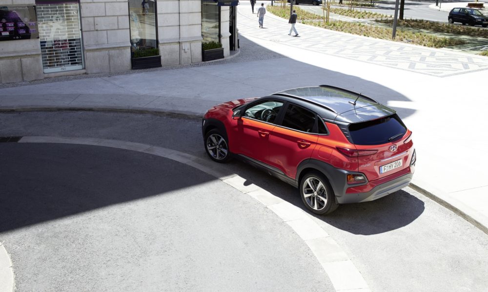 2018 Hyundai Kona - Red Exterior - Rear Side View - Dynamic