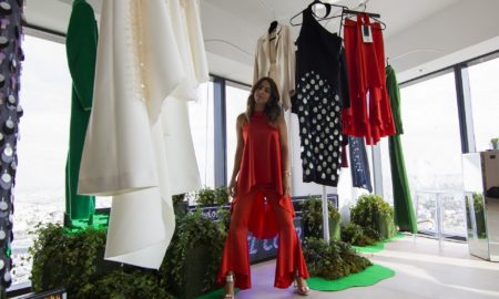 Cadillac Commissions Jordanian designer Nafsika Skourti To Fashion Piece - Model With Red Outfit