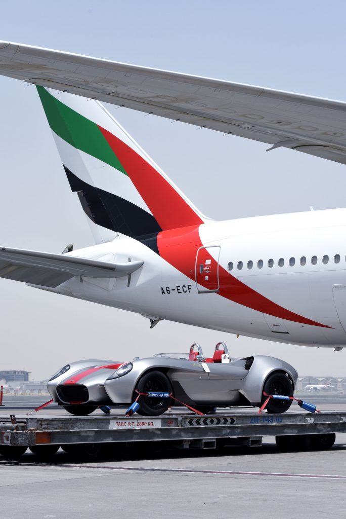 The Jannarelly Design-1 was transported-from Dubai by Emirates SkyCargo - Tail End