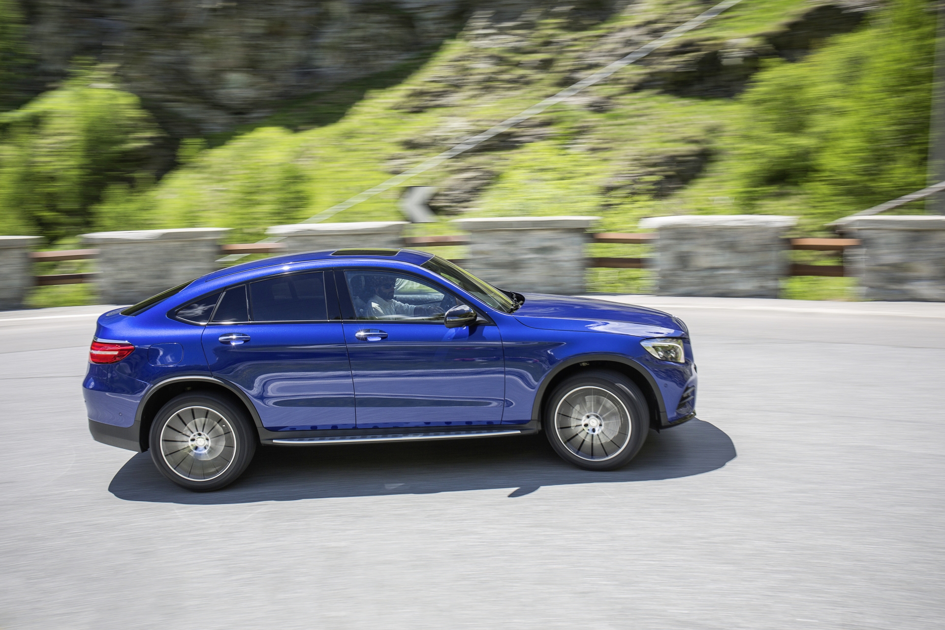 2017 Mercedes-Benz GLC 250 4MATIC Coupe Review - Blue Exterior - Side View - Dynamic