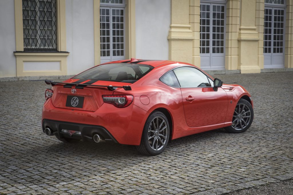 2017 Toyota 86 Review - Orange Exterior - Rear Side View - Static