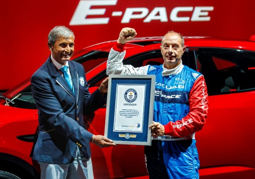 Jaguar E-PACE Sets Record For Furthest Barrel Roll in a Production Vehicle - Terry Grant Awarded
