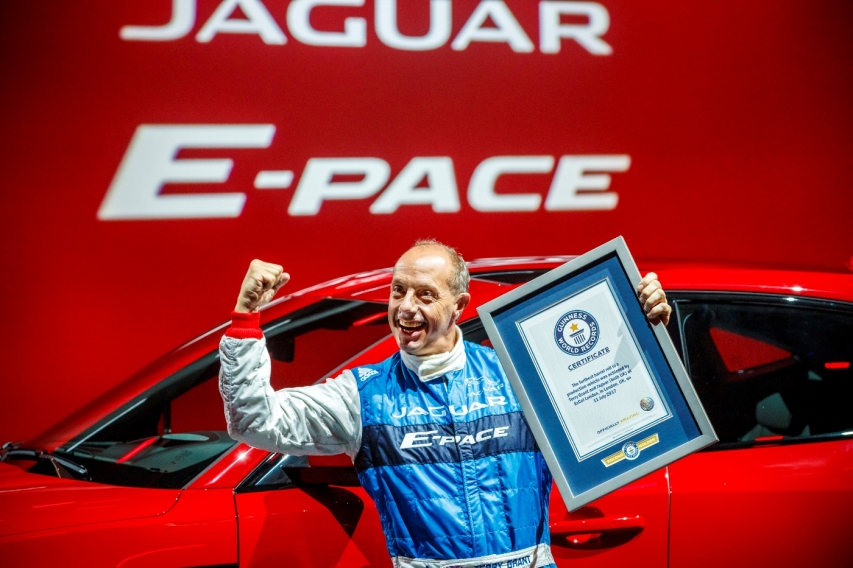 Jaguar E-PACE Sets Record For Furthest Barrel Roll in a Production Vehicle - Terry Grant