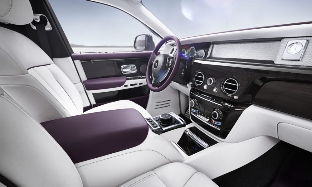 2018 Rolls-Royce Phantom VII - White & Purple Interior - Front Seats & Dashboard