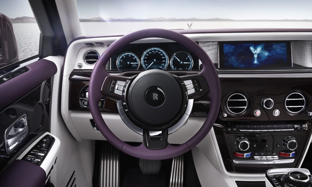 2018 Rolls-Royce Phantom VII - White & Purple Interior - Steering Wheel
