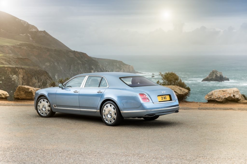 2017 Bentley Mulsanne Review - Light Blue Exterior - Rear Side View