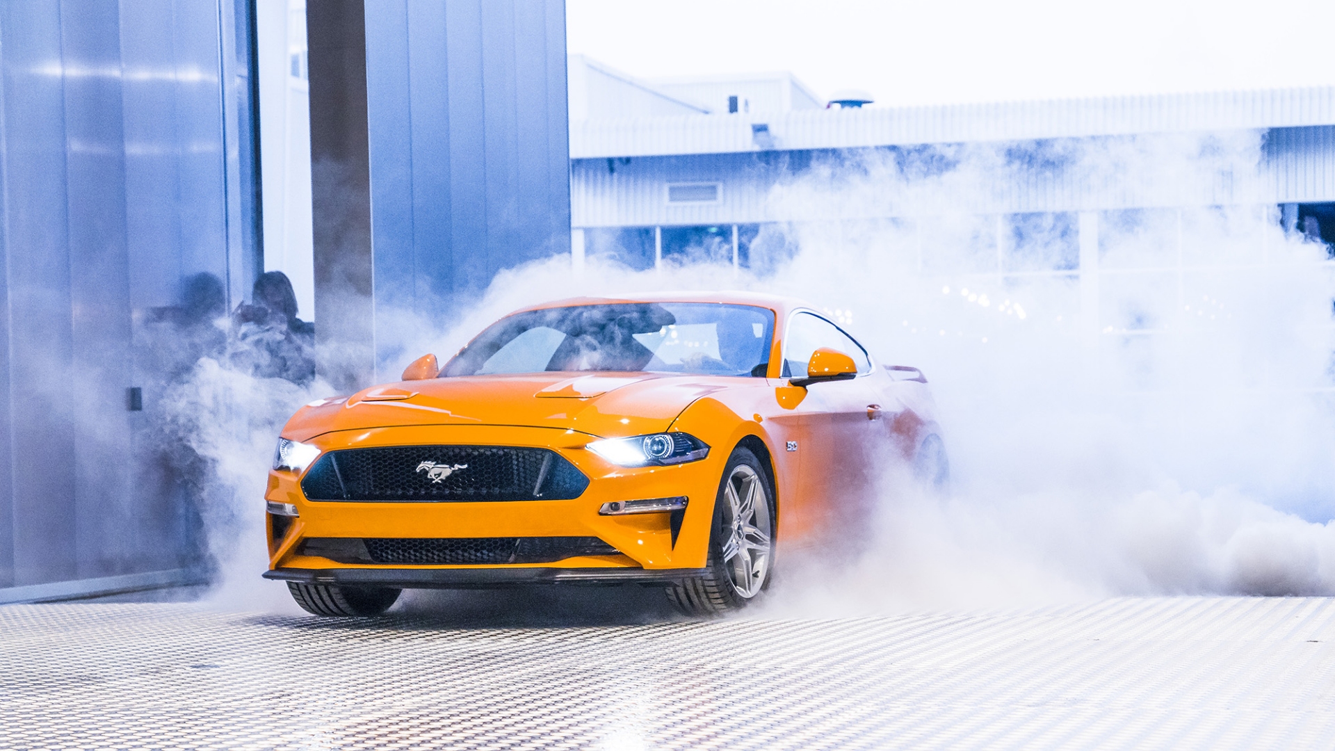 2018 Ford Mustang - Orange Exterior - Front Side View - Launch Event