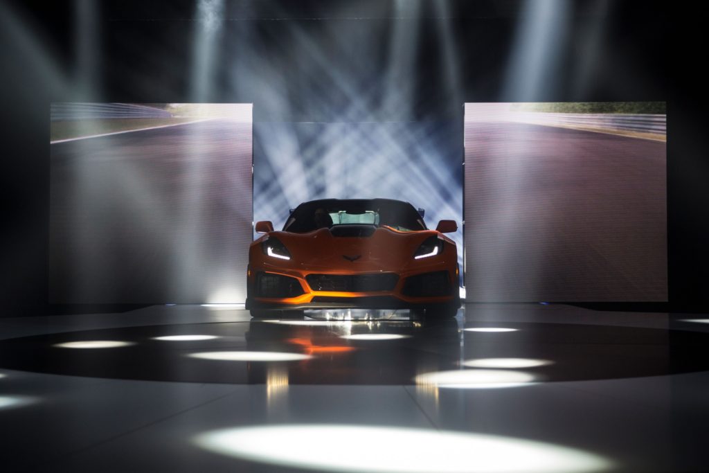 2019 Chevrolet Corvette ZR 1 - Sebring Orange Design Pack - Front View - World Premier in Dubai UAE