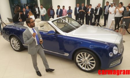 Bentley Grand Convertible by Mulliner - Blue & Silver Exterior - Front Side View - Presentation