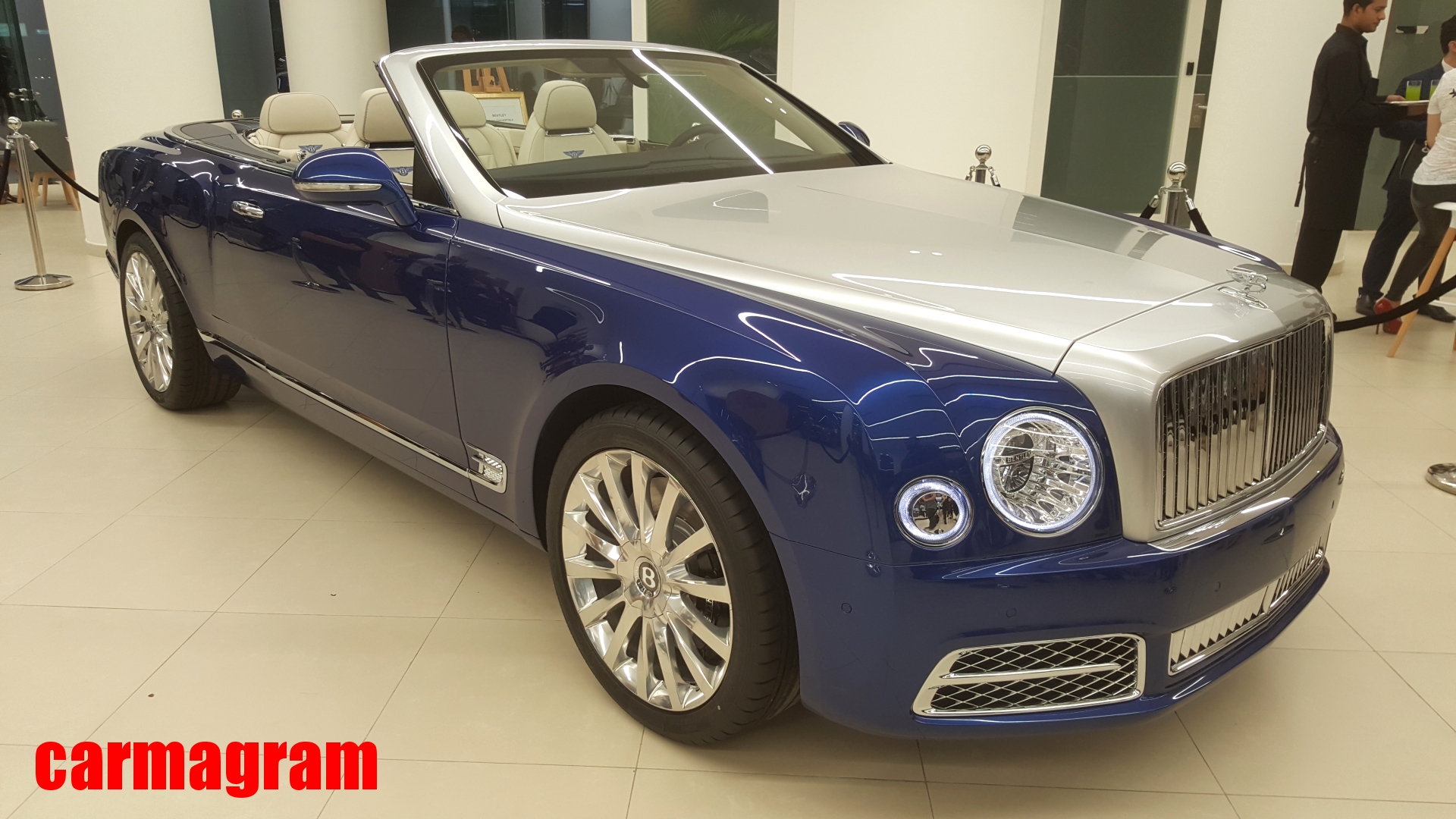 Bentley Grand Convertible by Mulliner - Blue & Silver Exterior - Front Side View