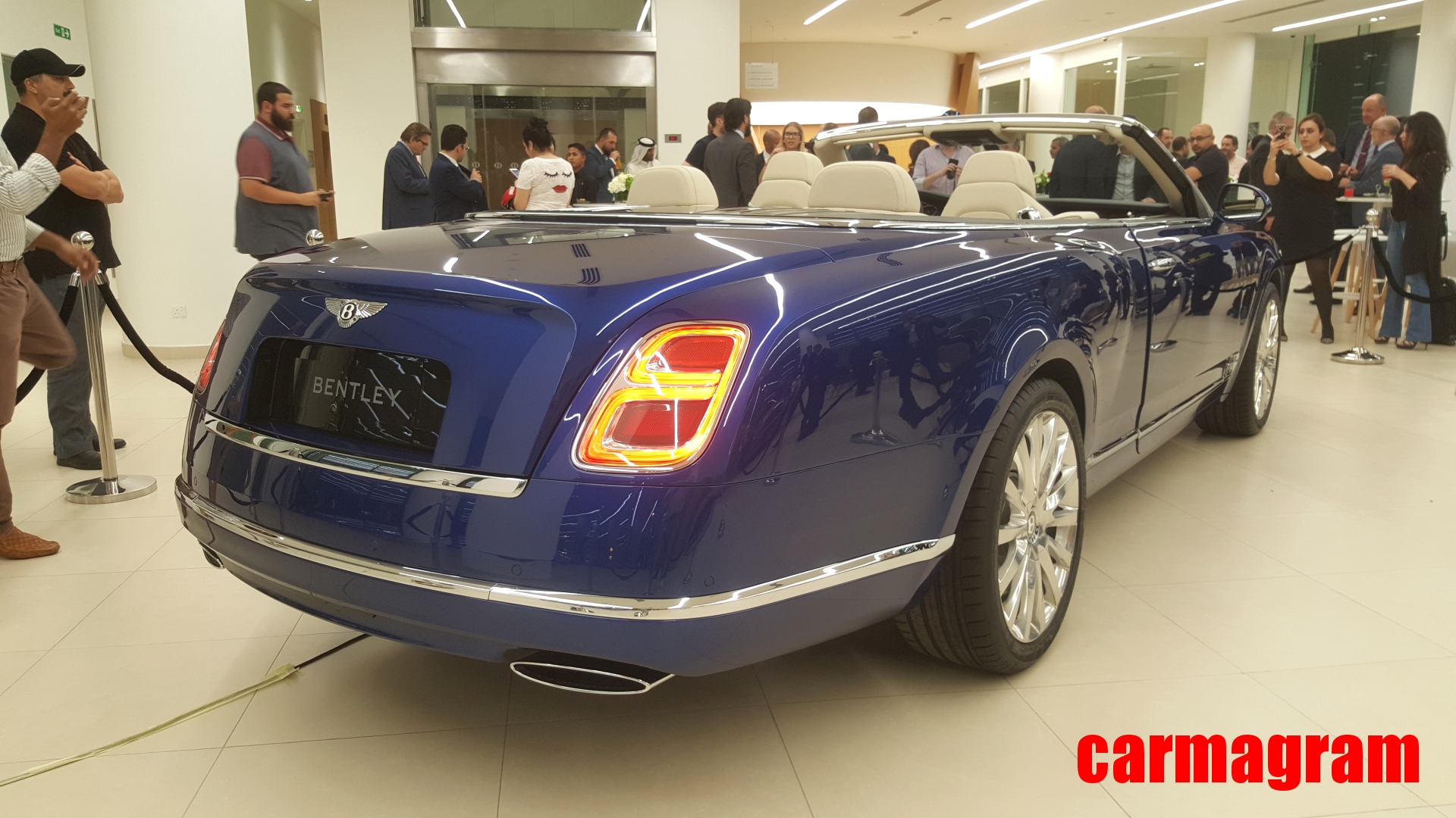 Bentley Grand Convertible by Mulliner - Blue & Silver Exterior - Rear Side View