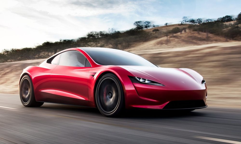 Tesla Roadster - Red Exterior - Front Side View