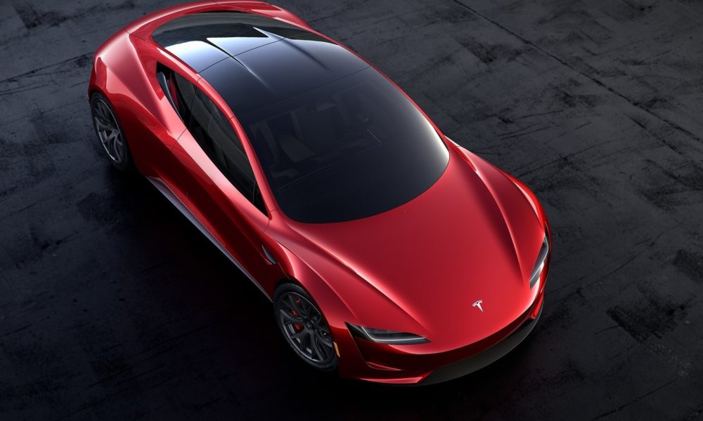 Tesla Roadster - Red Exterior - Overhead View
